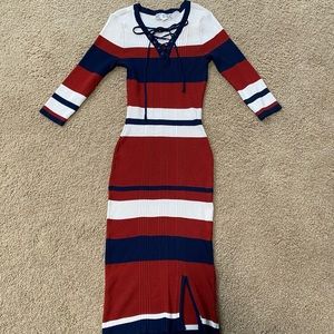 Pink Rose Sweater Dress